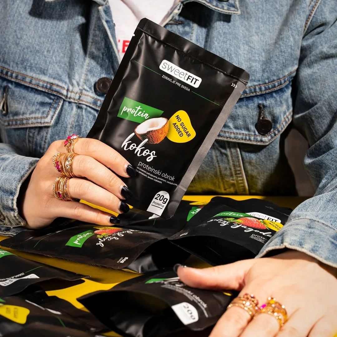 Proteinski ovseni obrok malina, 80g, 5 + 1 gratis
