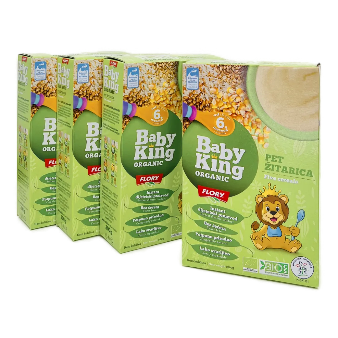 BIO BABY KING Pet Žit, 200g, 3 + 1 gratis