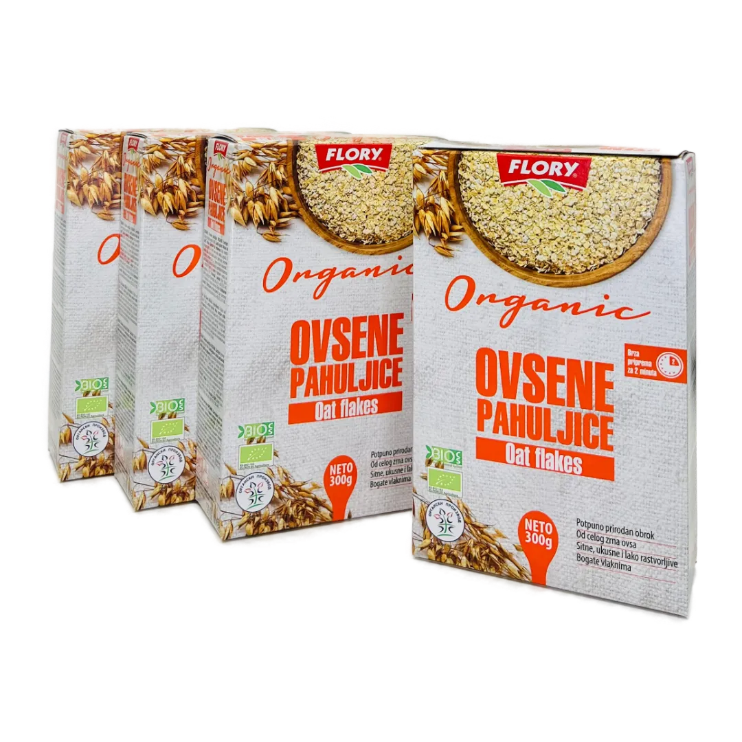 BIO Ovseni polnozrnati kosmiči, 300g, 3 + 1 gratis