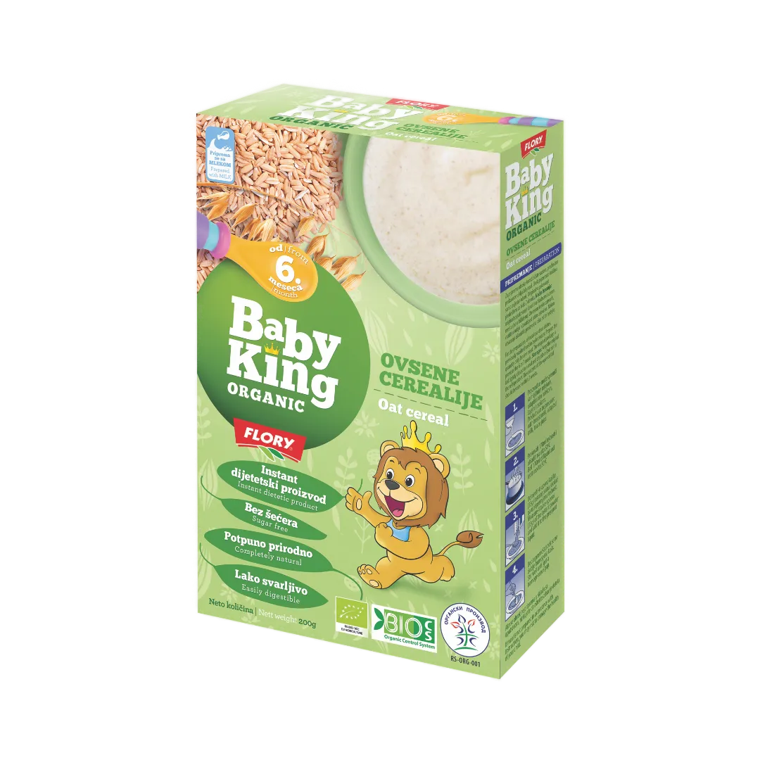 BIO BABY KING Ovseni kosmiči, 200g